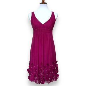 NWT Rebecca Taylor Floral Sleeveless V-Neck Mini Dress Sangria Women's Size 2